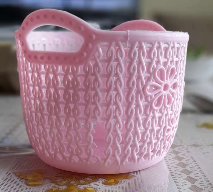 Корзинка пластиковая для хранения 11,5х10,5х9см, цвет микс, "Вязание"