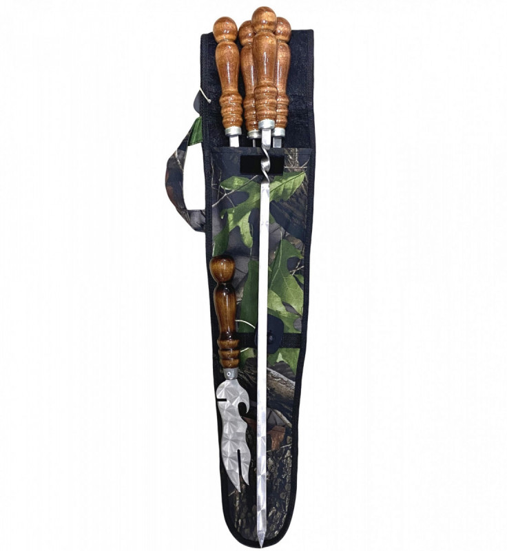 Набор шампуров №5 (4 шампура 620х11х3мм (длина лезвия 400мм) + нож)