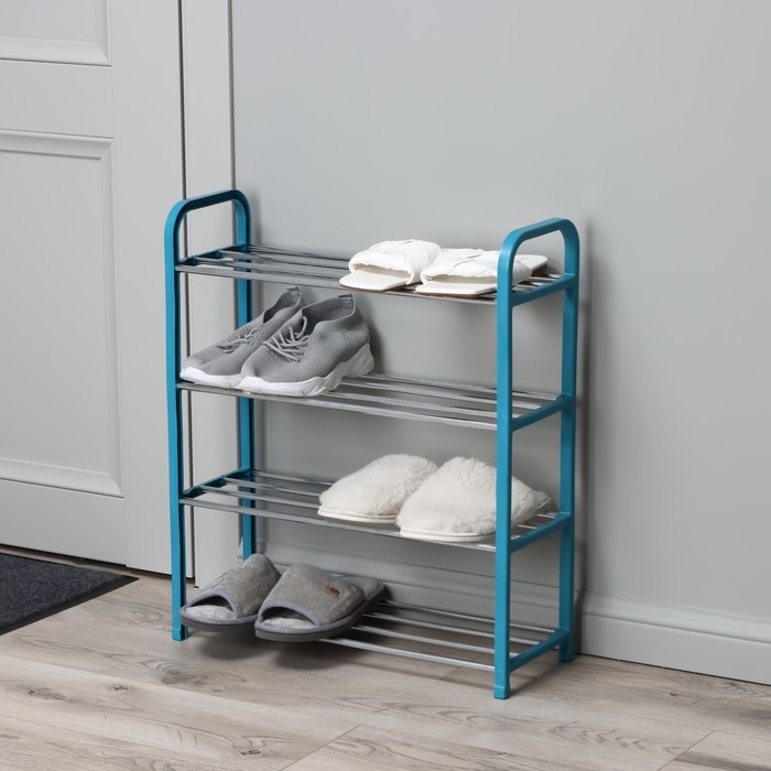 Обувница, 4 яруса,50х19х59 см, цвет синий