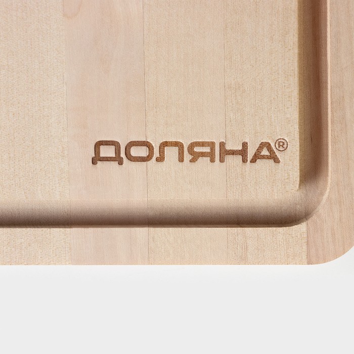 Разделочная доска 29х19х1,5 см береза,"Фигурная ручка"