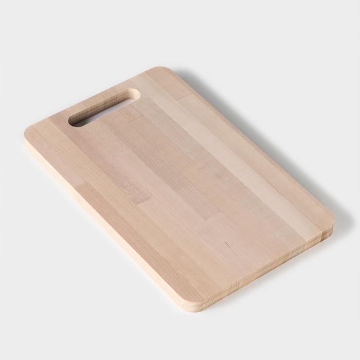 Разделочная доска 29х19х1,5 см береза,"Фигурная ручка"