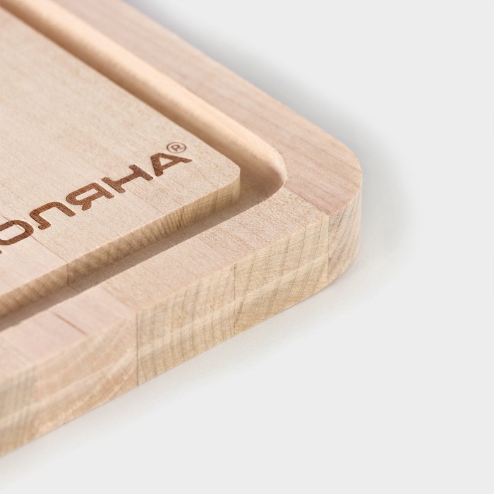 Разделочная доска 29х19х1,5 см береза,"Фигурная ручка"