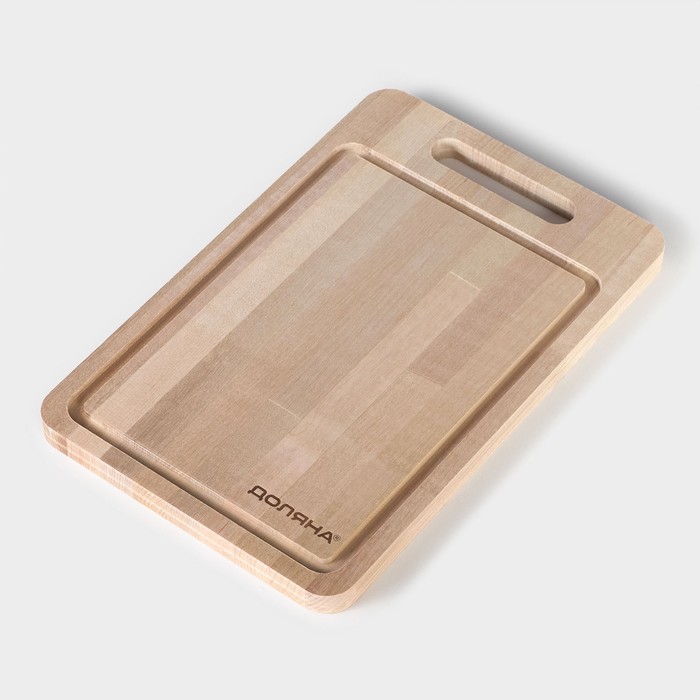 Разделочная доска 29х19х1,5 см береза,"Фигурная ручка"