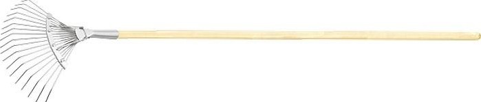 Грабли веерные 18-зубьев оксидированные плоский зуб б/черенка СИБРТЕХ